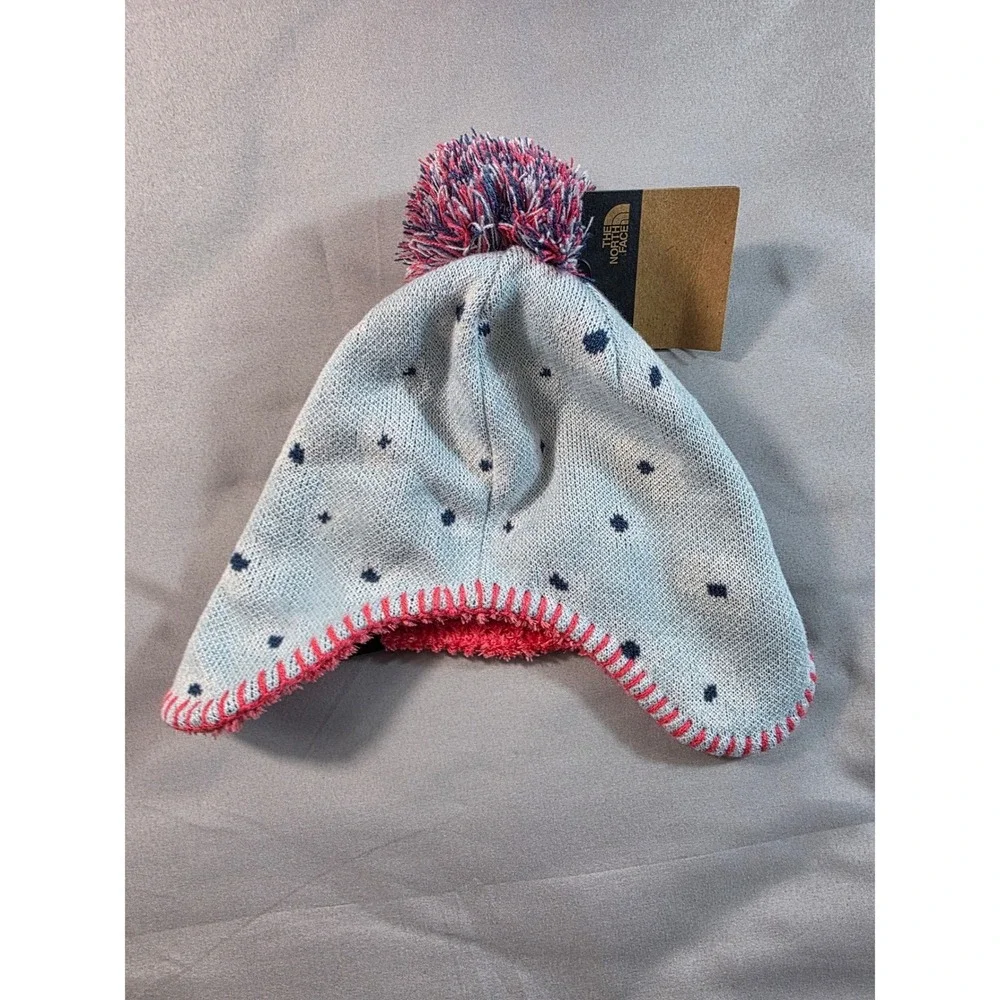 The North Face Faroe Beanie Floral Daisy Infant 6-24m Knit Earflap Hat NEW